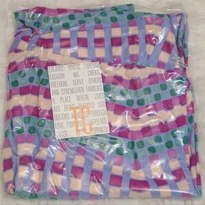 NWT LuLaRoe TC 12-18 Soft Leggings Purple Pink Green Mint Dots Circles Squares